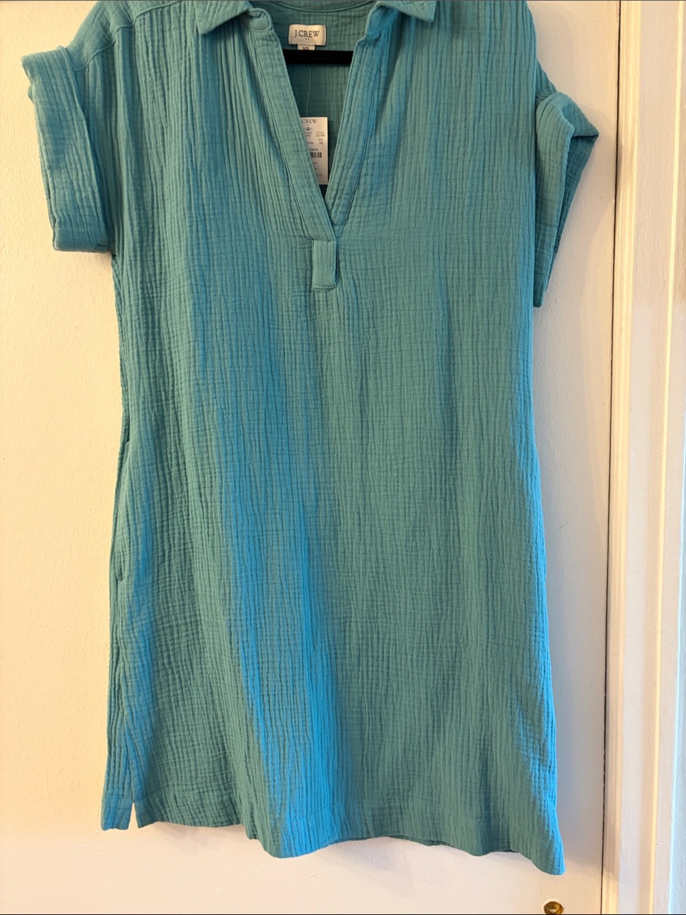 J. Crew Teal Cotton Gauze Tunic
